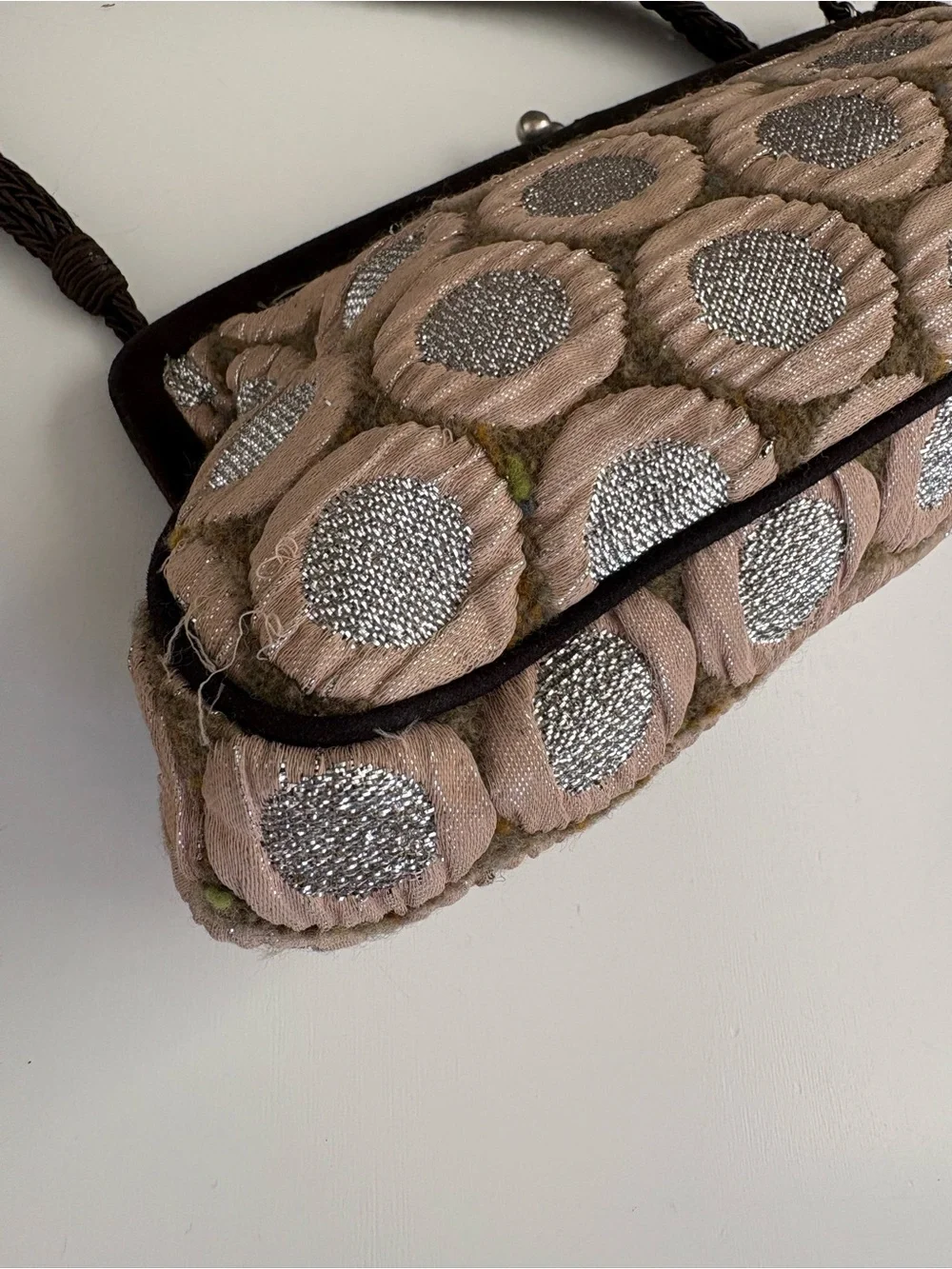 Auth VTG PRADA Tapestry Structured Bag